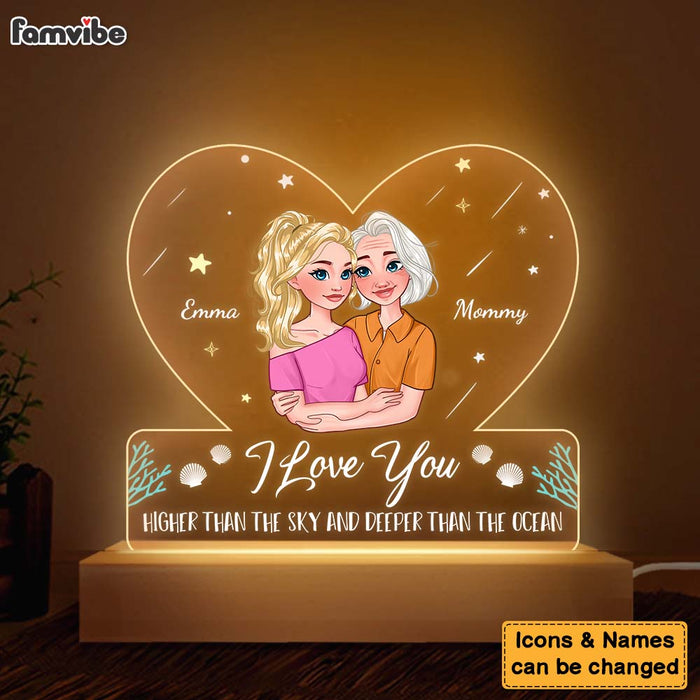 Personalized Gift I Love you Higher Than The Sky And Deeper Than The Ocean Plaque LED Lamp Night Light 23967 1