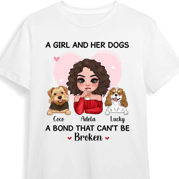 Personalized A Girl And Her Dog A Bond Can't Be Broken Shirt - Hoodie - Sweatshirt 23969 1
