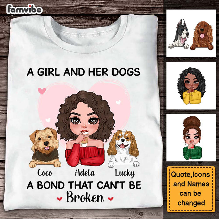 Personalized A Girl And Her Dog A Bond Can't Be Broken Shirt - Hoodie - Sweatshirt 23969 1