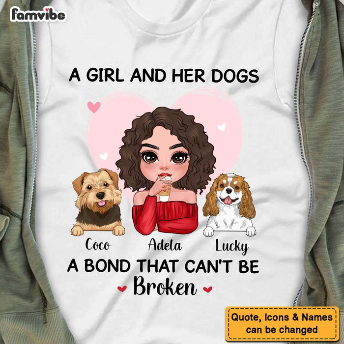 Personalized A Girl And Her Dog A Bond Can't Be Broken Shirt - Hoodie - Sweatshirt 23969 1