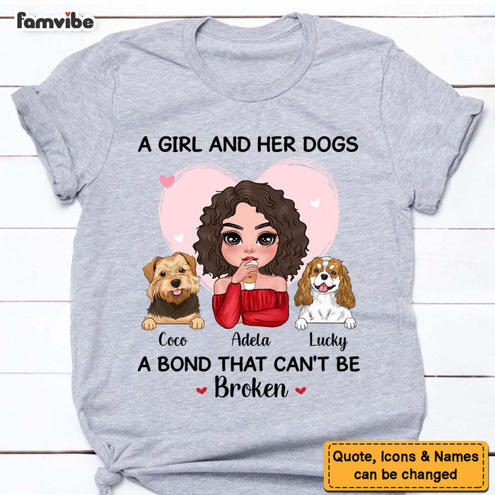 Personalized A Girl And Her Dog A Bond Can't Be Broken Shirt - Hoodie - Sweatshirt 23969 1