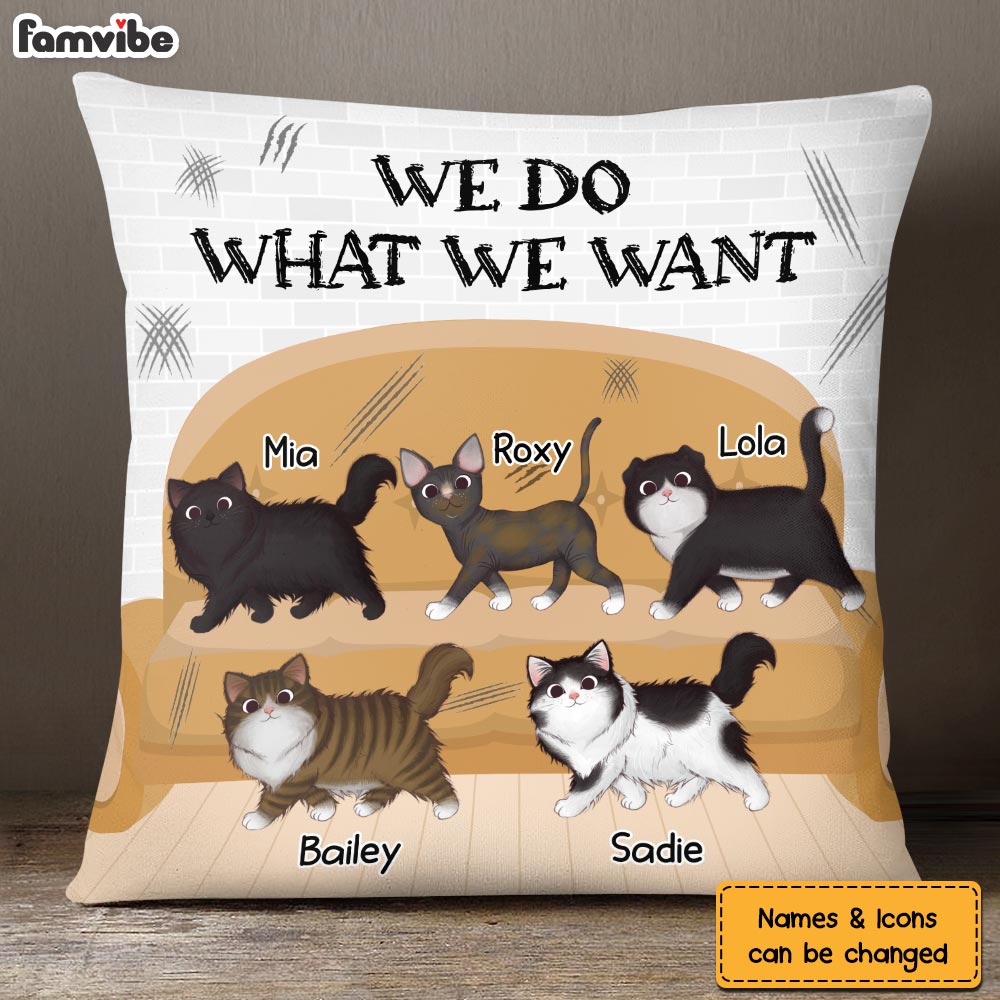 Personalized Gift For Cat Mom I Do What I Want Pillow 23970 Primary Mockup