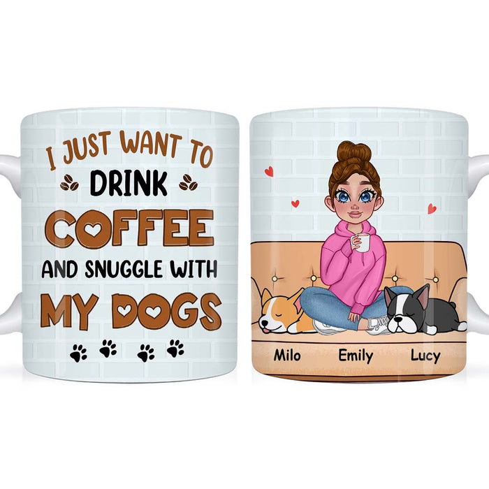 Personalized I Just Want To Drink Coffee And Snuggle With My Dog Mug 23971 1