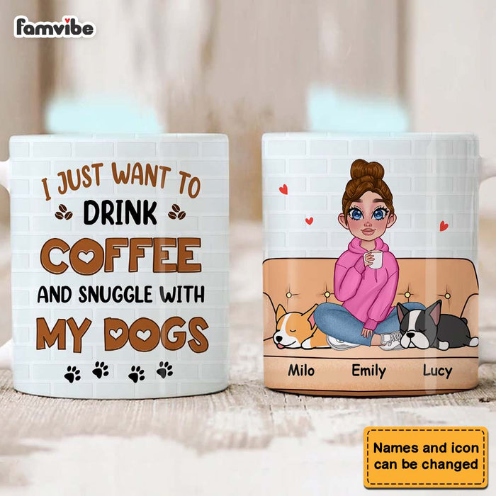 Personalized I Just Want To Drink Coffee And Snuggle With My Dog Mug 23971 1