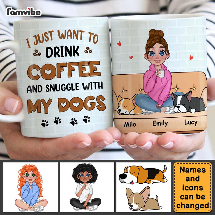 Personalized I Just Want To Drink Coffee And Snuggle With My Dog Mug 23971 1