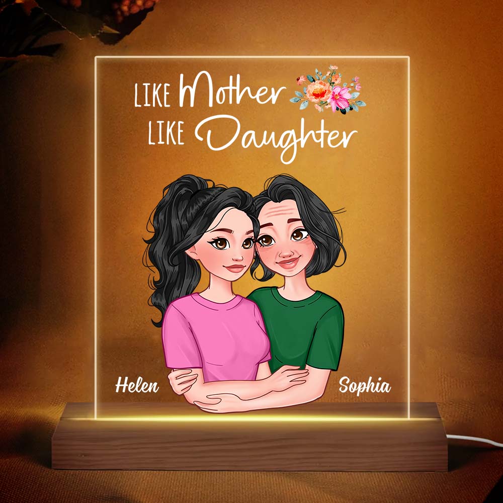 Personalized Gift Like Mother Like Daughter Plaque LED Lamp Night Light 23989 Primary Mockup