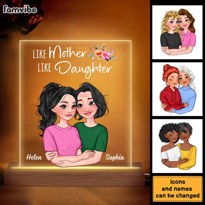 Personalized Gift Like Mother Like Daughter Plaque LED Lamp Night Light 23989 1
