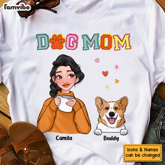 Personalized Dog Mom Colorful Pattern Shirt - Hoodie - Sweatshirt 23996 1