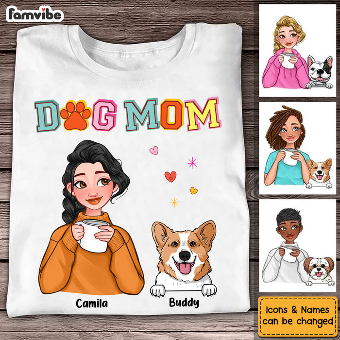 Personalized Dog Mom Colorful Pattern Shirt - Hoodie - Sweatshirt 23996 1