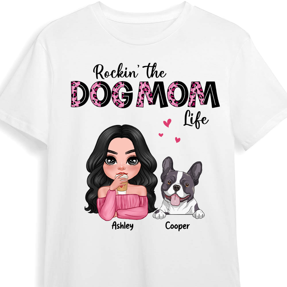 Personalized Rockin' The Dog Mom Life Shirt 23998 Primary Mockup