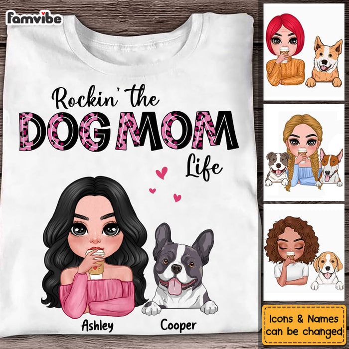 Personalized Rockin' The Dog Mom Life Shirt - Hoodie - Sweatshirt 23998 1