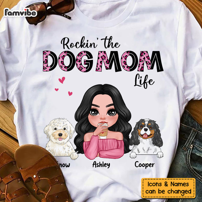 Personalized Rockin' The Dog Mom Life Shirt - Hoodie - Sweatshirt 23998 1