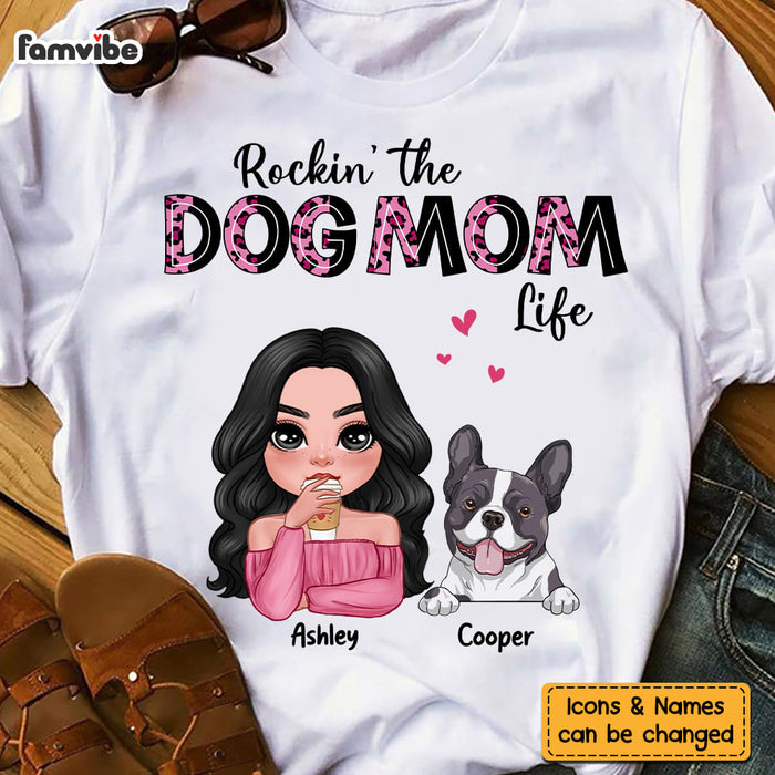 Personalized Rockin' The Dog Mom Life Shirt - Hoodie - Sweatshirt 23998 1