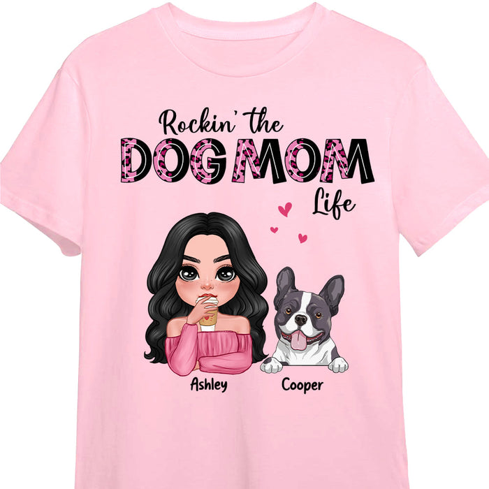 Personalized Rockin' The Dog Mom Life Shirt - Hoodie - Sweatshirt 23998 1