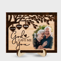 Personalized Gift For Couples God Gave Me You 2 Layered Wooden Plaque 31510 thumb 1