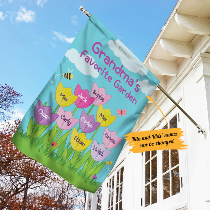 Personalized Grandma Gardening Garden Flag JL66 95O58 1