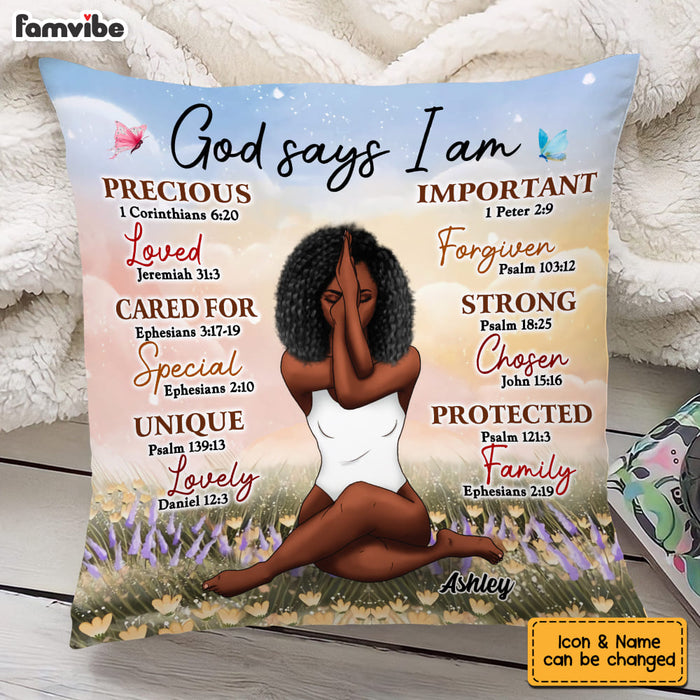 Personalized Gift For Daughter God Says I Am Bible Verses Pillow 22697 1