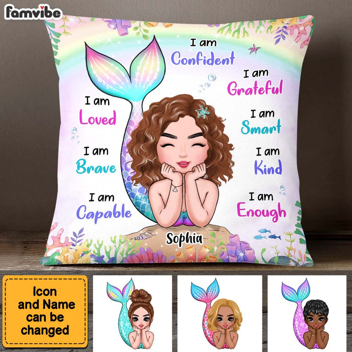 Personalized Gift For Granddaughter I Am Kind Mermaid Pillow 24000 1