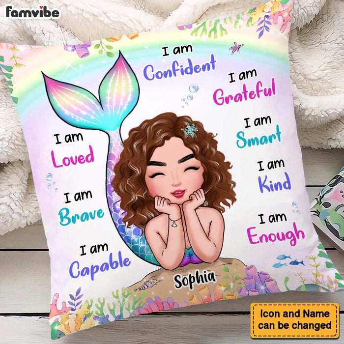 Personalized Gift For Granddaughter I Am Kind Mermaid Pillow 24000 1