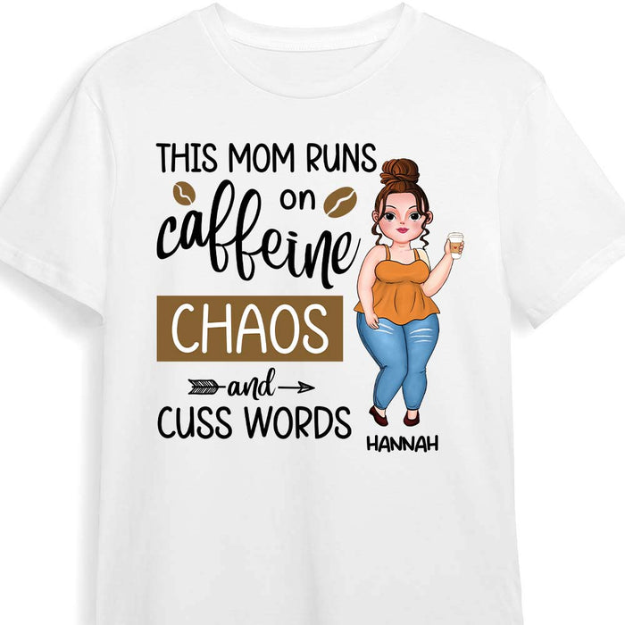 Personalized Gift This Mom Runs On Caffeine, Chaos and Cuss Words Shirt - Hoodie - Sweatshirt 24006 1