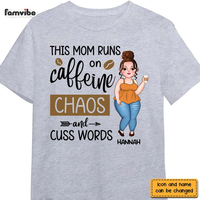 Personalized Gift This Mom Runs On Caffeine, Chaos and Cuss Words Shirt - Hoodie - Sweatshirt 24006 1