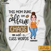 Personalized Gift This Mom Runs On Caffeine, Chaos and Cuss Words Shirt - Hoodie - Sweatshirt 24006 thumb 1