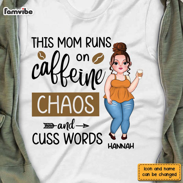 Personalized Gift This Mom Runs On Caffeine, Chaos and Cuss Words Shirt - Hoodie - Sweatshirt 24006 1