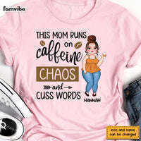 Personalized Gift This Mom Runs On Caffeine, Chaos and Cuss Words Shirt - Hoodie - Sweatshirt 24006 thumb 1
