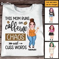 Personalized Gift This Mom Runs On Caffeine, Chaos and Cuss Words Shirt - Hoodie - Sweatshirt 24006 thumb 1