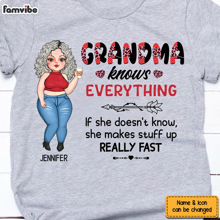 Personalized Gift Grandma Knows Everything Shirt - Hoodie - Sweatshirt 24008 1