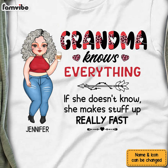 Personalized Gift Grandma Knows Everything Shirt - Hoodie - Sweatshirt 24008 1