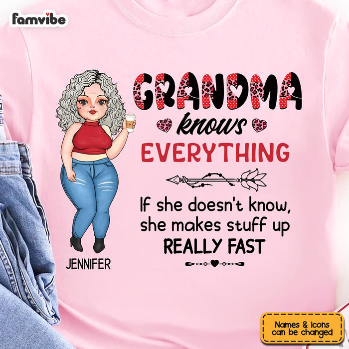 Personalized Gift Grandma Knows Everything Shirt - Hoodie - Sweatshirt 24008 1