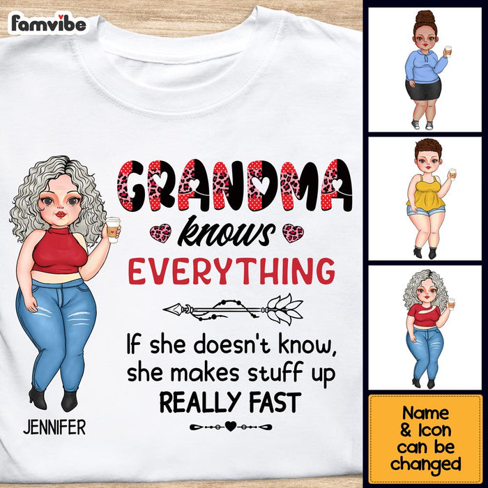 Personalized Gift Grandma Knows Everything Shirt - Hoodie - Sweatshirt 24008 1