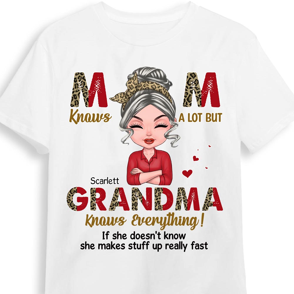 Personalized Grandma Know Everything Leopard Pattern Shirt 24015 Primary Mockup