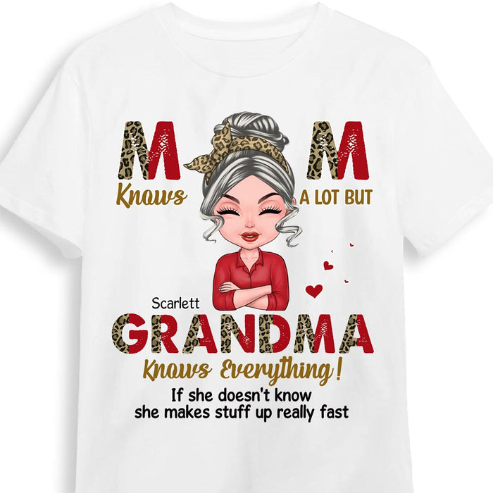 Personalized Grandma Knows Everything Leopard Pattern Shirt - Hoodie - Sweatshirt 24015 1
