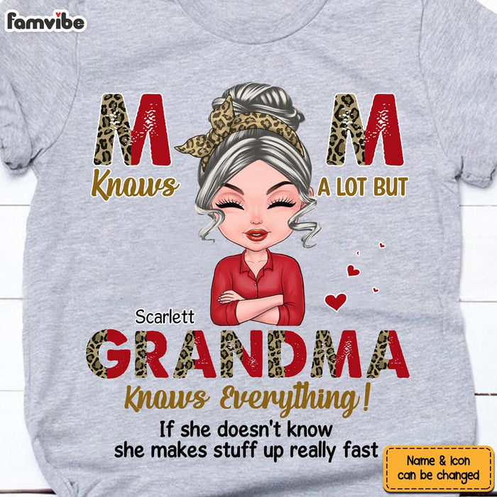 Personalized Grandma Knows Everything Leopard Pattern Shirt - Hoodie - Sweatshirt 24015 1