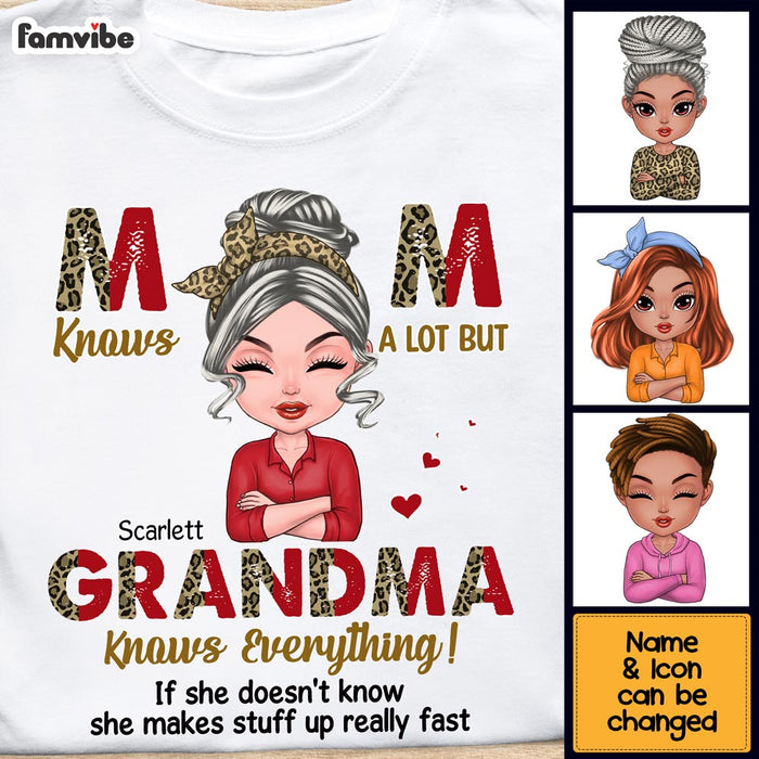 Personalized Grandma Knows Everything Leopard Pattern Shirt - Hoodie - Sweatshirt 24015 1