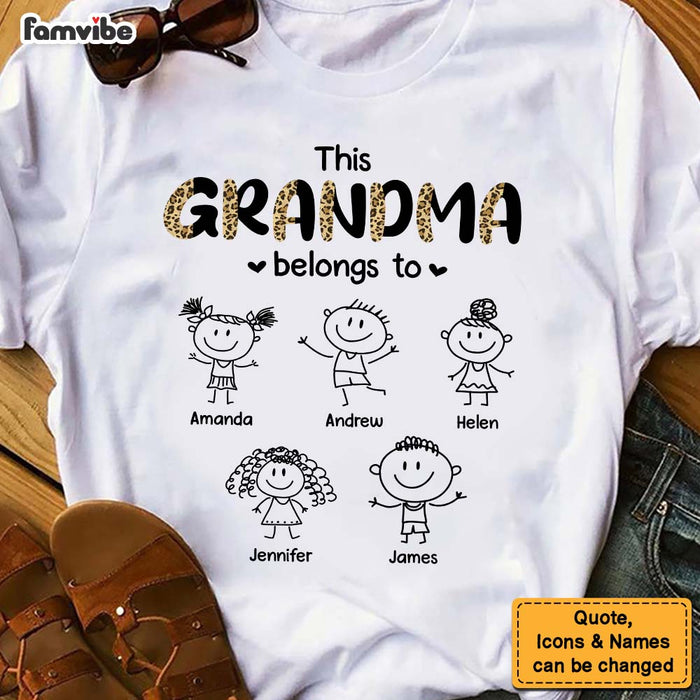 Personalized Half Leopard This Grandma Belongs To Shirt - Hoodie - Sweatshirt 24023 1