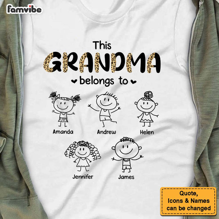 Personalized Half Leopard This Grandma Belongs To Shirt - Hoodie - Sweatshirt 24023 1