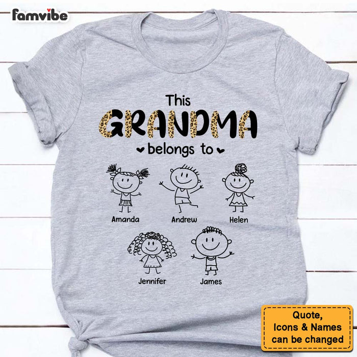 Personalized Half Leopard This Grandma Belongs To Shirt - Hoodie - Sweatshirt 24023 1