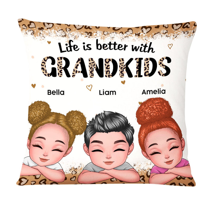Personalized Mom Grandma Life With Grandkids Pillow 24024 1