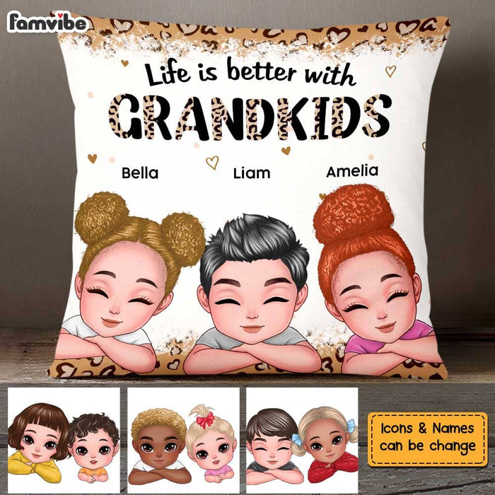 Personalized Mom Grandma Life With Grandkids Pillow 24024 1