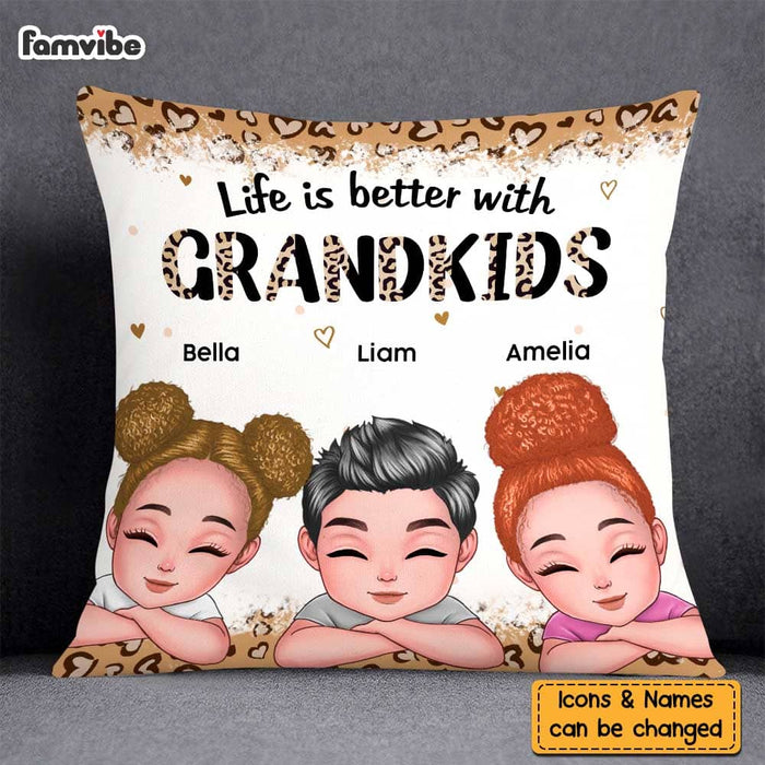 Personalized Mom Grandma Life With Grandkids Pillow 24024 1