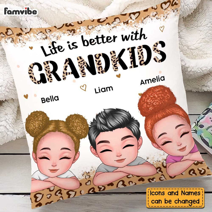 Personalized Mom Grandma Life With Grandkids Pillow 24024 1