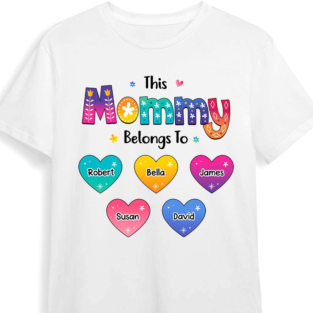 Personalized Colorful Flower This Mom Belongs To Shirt 24040 Primary Mockup