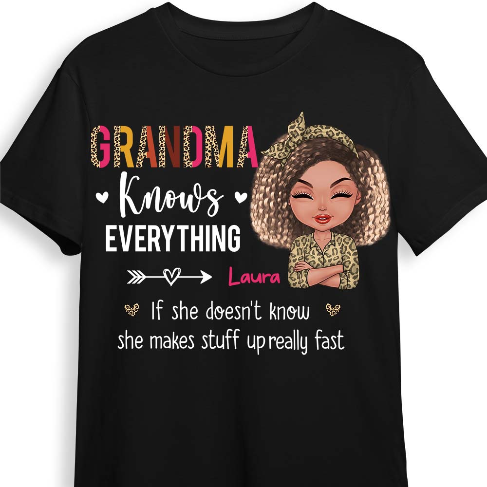 Personalized Grandma Knows Everything Shirt 24041 Primary Mockup