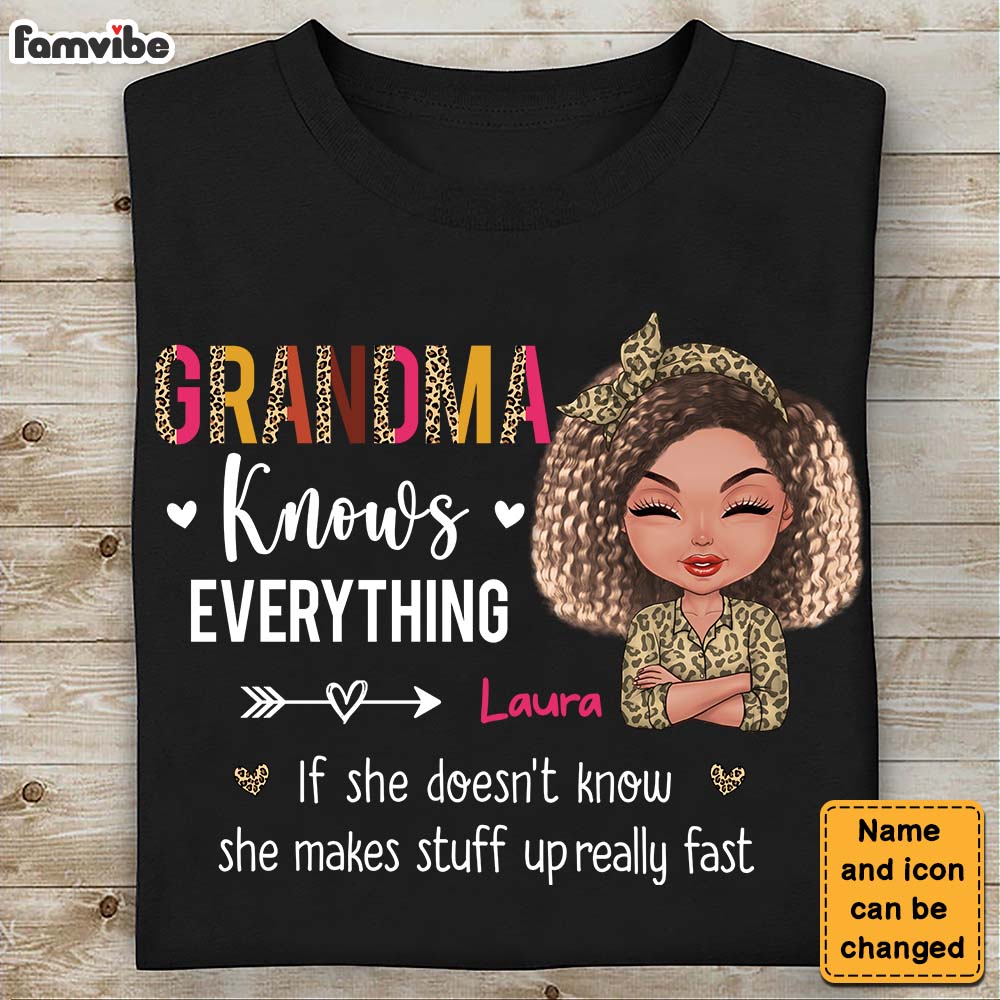 Personalized Grandma Knows Everything Shirt 24041 Primary Mockup