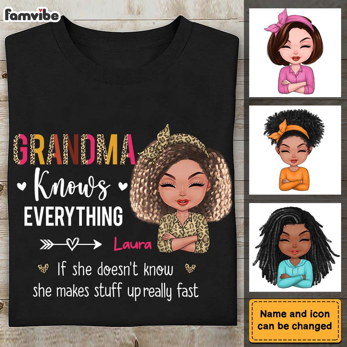 Personalized Grandma Knows Everything Shirt - Hoodie - Sweatshirt 24041 1