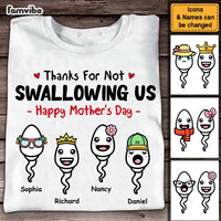 Mother's Day Gift 2023, Gift for Mom - Thanks for Not Swallowing US, Custom Photo Shirt, PersonalFury, Basic Tee / White / 3XL