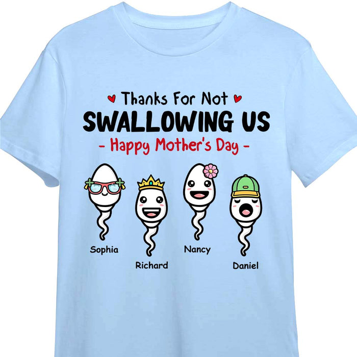 Personalized  Gift  For Mom Thanks For Not Swallowing Us Mother's Day Funny Birthday Shirt - Hoodie - Sweatshirt 24044 1